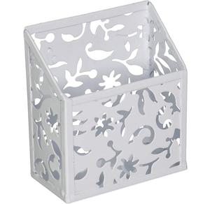 Eco Friendly Round Iron Metal Pen Pencil Holder <b>White</b> Finish Contemporary Design for Home <b>Office</b> <b>Desk</b> Tabletop Decor - Product Image 3