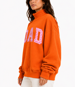 Sudadera Casual Oversize de Algodón con Cuello Alto para Mujer, Bordado Chenille, Estilo Griego, Venta al por Mayor - Product Image 2