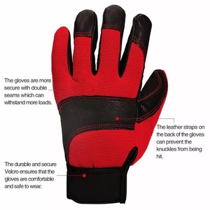 Guantes de Conducción de Cuero Rojo y Negro, Impermeables, Dedos Completos, Antideslizantes, Transpirables, Correa de Muñeca Ajustable, Unisex, Invierno - Product Image 5