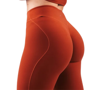 Leggings de performance taille mi-haute pour femme Orange – Pantalon de sport respirant et extensible pour la course, le yoga, la gym et le fitness - Product Image 3
