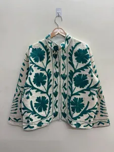 Premium Handcrafted <b>Women</b> Ethnic White Cotton Linen <b>Jacket</b> Traditional Rajasthani Bohemian Style Summer <b>Spring</b> Shrug Coat - Product Image 3