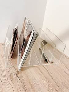 Luxury acrylic accessory acrylic document holder transparent home organiser contemporary acrylic holder sleek paper rack - Product Image 3
