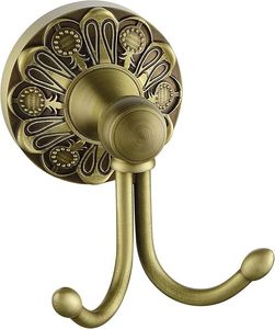 <b>Decorative</b> Brass Wall <b>Hooks</b> Antique Finish Hanging Fixture Stylish <b>Coat</b> Holder For Entryway Bedroom Bathroom Storage Needs - Product Image 1