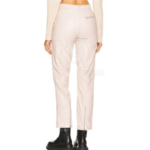 Pantalon en cuir pour femme contemporain, coupe classique, idéal pour l'hiver, chic, mode urbaine, écologique - Product Image 3