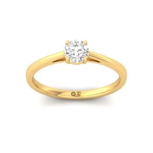 Bague de fiançailles classique solitaire en diamant CVD cultivé en laboratoire, plaquée or 10 carats, élégante alliance pour femme - Product Image 5