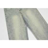 Celana Jeans Pria Kasual Ringan Model Kancing Depan untuk Musim Dingin 100% Katun Bernapas Ramah Lingkungan