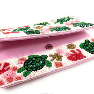 Thème de l'océan géométrique Rectangle motif pli fermeture magnétique taille personnalisée sac à main de soirée personnalisé nuptiale mariage fête sac de créateur - Product Image 3