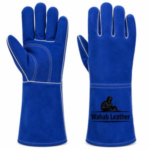 Gants de soudage en cuir de vachette résistant à la chaleur, gants de protection industrielle robustes, manches longues, protection ignifuge - Product Image 4
