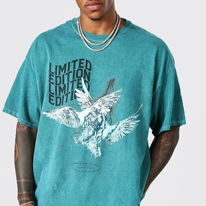 เสื้อยืดโอเวอร์ไซส์ทรงบ็อกซี่ แขนสั้น ผ้าคอตตอนหนานุ่ม สไตล์ลำลอง สตรีทแวร์ ลายกราฟิก สำหรับผู้ชาย - Product Image 1