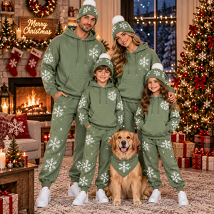 Private Label Sweatsuit Christmas <b>Couple</b> Matching Outfit Winter Fleece <b>Hoodie</b> Jogger Tracksuit Set with Matching Beanie - Product Image 5