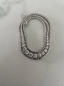 Luxury Rhodium Plated Moissanite Tennis Necklace Sparkling Round Cut <b>Choker</b> Elegant Bridal Jewelry Party Statement Gift Piece - Product Image 5