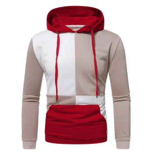 เสื้อสเวตเตอร์มีฮู้ดสำหรับผู้ชาย สีพื้น ผ้าฟลีซถัก แขนปกติ ใส่ได้ในฤดูใบไม้ร่วง - Product Image 2