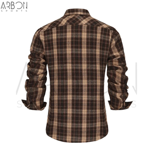 Chemises en flanelle pour hommes 2026, nouvelle collection, qualité classique, service OEM ODM, coton brossé doux, motif écossais superposé, avec logo personnalisé - Product Image 2