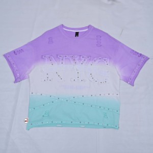 Premium Quality Custom Logo Rhinestone Print T-Shirt <b>Womens</b> <b>Sequin</b> Chenille Customized Colors Unique Embroidery Short Sleeve - Product Image 4