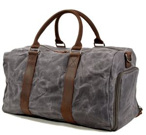 Sac de voyage vintage imperméable, sac de sport en cuir tendance avec fermeture éclair, sac de week-end, sac de sport - Product Image 3