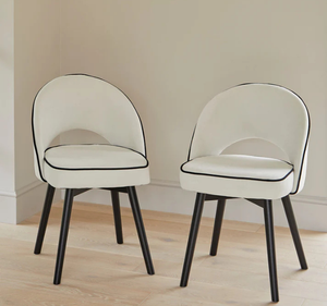 Ensemble de table à manger en teck massif moderne Per Se avec base à pieds croisés, chaises rembourrées confortables, design minimaliste, hôtel, appartement - Product Image 3
