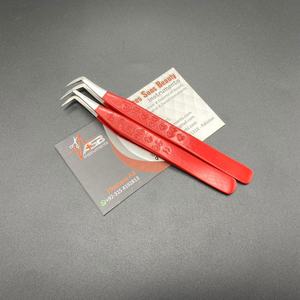 Pince à cils à 65 degrés marque privée pince à épiler coeur à forte adhérence en acier inoxydable durable pour l'extension des cils - Product Image 4