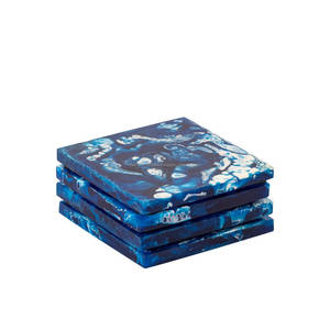 Portavasos redondo de bambú de estilo clásico para café y té con posavasos de resina epoxi, posavasos de lujo ecológicos de Fashion Craft India - Product Image 6