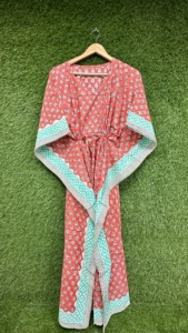 Robe Kaftan Imprimée en Coton pour Femme, Tunique Florale Ample, Paréo de Plage, Tenue de Vacances d'Été, Robe de Voyage - Product Image 6