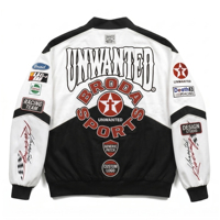 Vente en gros Nouvelle Arrivée 2026 OEM Patch Logo Brodé Grande Taille Respirant Été Vintage Coton Nascar Racing Bomber Car