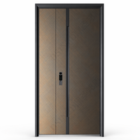 Porte d'entrée extérieure de sécurité de 2250 mm de haut avec caméra 2MP, accès intelligent, battant vers l'extérieur, charnière dissimulée, pour projets immobiliers