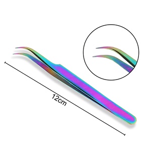 Eyelash Extension Tweezers Precision Tweezers for 2D-6D Volume & <b>Individual</b> False <b>Lashes</b> Extensions Curved Tweezers - Product Image 1