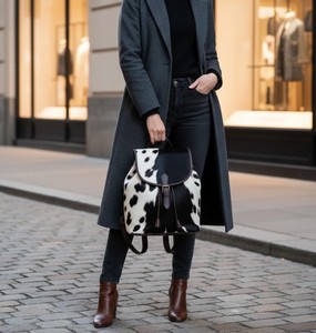 Mochila de Cuero Exótico Hairon, Bolsa de Viaje de Piel de Vaca Genuina, Bolsa de Cuero Occidental de Alta Calidad, Fábrica LHBP-0211 - Product Image 4