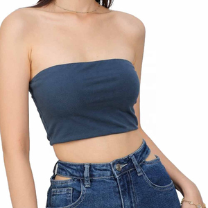 เสื้อครอปทูบท็อปคุณภาพสูง สวยงาม ไร้สายรัดไหล่ เหมาะสำหรับการแต่งตัวแบบเลเยอร์สำหรับผู้หญิง เสื้อสายเดี่ยวแบบพื้นฐาน สวมใส่สบาย จำเป็นต้องมี - Product Image 4