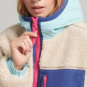 Hot Sale <b>Long</b> Sleeve Hooded Collar Women Sherpa Fleece <b>Jacket</b> Premium Quality Stylish Designed Soft Fur Made Knitted Breathable - Product Image 4