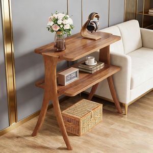 Tavolino in Legno Stile Fattoria con Ripiano a 2 Livelli, Arredamento per Soggiorno - Product Image 2