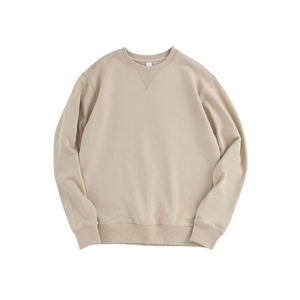 Sweat-shirt à col rond à manches longues en coton 100% 380G avec logo personnalisé en gros pour hommes - Product Image 5