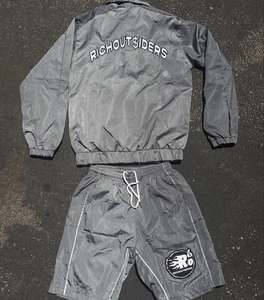 2026 Custom Men's Reflective Nylon Windbreaker Jacket and Shorts Set <b>Zip</b> <b>Up</b> Water Resistant Tracksuit - Product Image 6