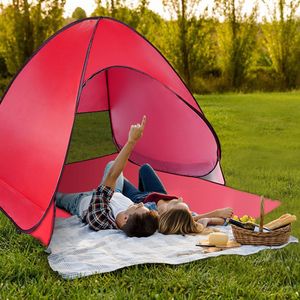 Tenda da Spiaggia Pop-Up 2/3 Posti con Protezione Solare Anti-UV, Tettoia Automatica Impermeabile, Finestra a Rete e Borsa per il Trasporto per Protezione Solare Esterna - Product Image 3