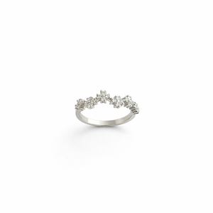 Namivaa Floral <b>Cluster</b> Cubic Zirconia Band Ring for Women Vintage Curved Stackable Wedding Party Gift - Product Image 2