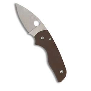 Couteaux de poche pliants à manche marron, lame en acier inoxydable à bord plat avec trou pour le pouce et clip de ceinture métallique pour l'extérieur, le quotidien et la voiture - Product Image 3