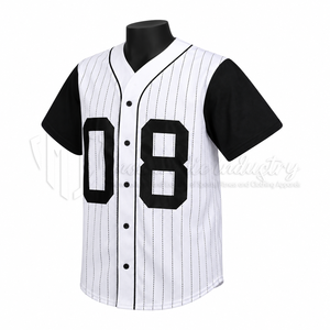 Camiseta de Béisbol Clásica Personalizable con Botones, Uniforme de Equipo, Camiseta Deportiva de Poliéster Premium, OEM ODM al por Mayor - Product Image 3