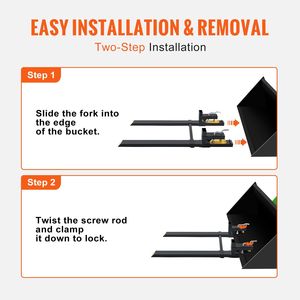 Forche per Pallet Resistenti da 4000 Libbre, Lunghezza Totale 60 Pollici, Accessori per Carrelli Elevatori con Barra Stabilizzatrice Regolabile per Trattore - Product Image 6