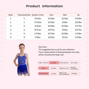 Leotardo de Baile Latino para Niñas de 6 a 16 Años, con Flecos, de una Pieza, para Espectáculos de <span class=keywords><strong>Tango</strong></span>, Clases de Baile y Prácticas - Product Image 6