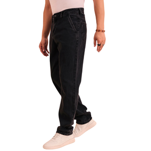 Jeans en denim coupe droite pour homme, lavage classique, coton lourd, confort sur mesure, streetwear décontracté, OEM ODM - Product Image 6