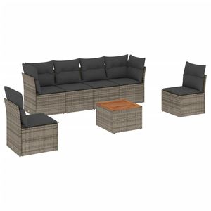 Conjunto de Sofás Modulares Grandes de Ratán PE Gris para Jardín, Colección Premium de Muebles para Exteriores - Product Image 2