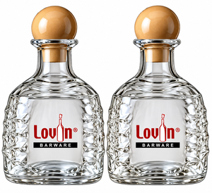 Verres à cocktail classiques Lovin avec bouchon sphérique en bois, ensemble de bar en plastique de qualité alimentaire pour boissons et fêtes - Product Image 4
