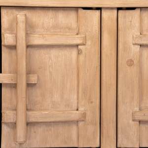 Aparador de Madera Rústico de Cuatro Puertas, Mueble de Almacenamiento, Consola de Madera Natural, Mueble para Sala de Estar Estilo Rústico - Product Image 3