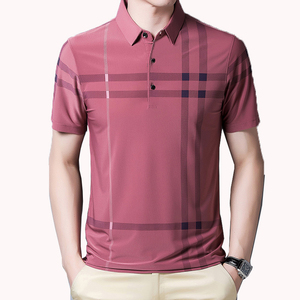 เสื้อเชิ้ตแขนสั้นผู้ชายสีพื้นผ้าฝ้ายระบายอากาศดีสไตล์ลำลองสำหรับเล่นกอล์ฟแฟชั่นฤดูร้อน - Product Image 3