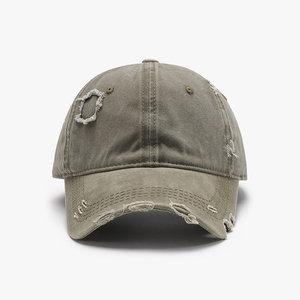 Gorra de Béisbol Estilo Vintage Desgastada, 6 Paneles, Ajustable, Unisex, de Algodón, Color Sólido, con Logotipo Desgarrado en la Parte Delantera, Estilo Casual - Product Image 5