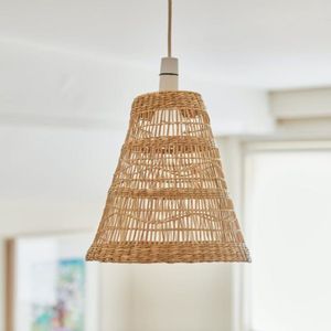Lampe suspendue en jonc de mer tressé à la main, luminaire en bambou naturel pour décoration bohème - Product Image 3