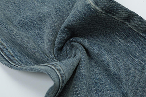 Pantalon personnalisé pour homme, coupe ample, taille mi-haute, jean décontracté baggy, délavé vintage, déchiré, 100% coton, technique brodée - Product Image 6