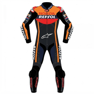 Traje de Carreras MotoCP de Marc Marquez, Traje Completo Premium de Una Pieza para Pista, con Protectores y Deslizadores, Mono/Traje OEM con Certificación CE - Product Image 1