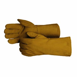 Gants de soudure en cuir de vachette pleine fleur de qualité supérieure, robustes, pour la sécurité industrielle, la protection des mains, la lutte contre les incendies et le barbecue - Product Image 1