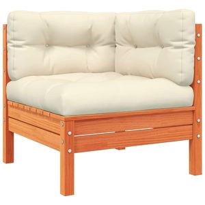 Ensemble de canapés de jardin en bois de pin massif brun ciré avec tissu Oxford et coton PP, mobilier d'extérieur élégant - Product Image 4