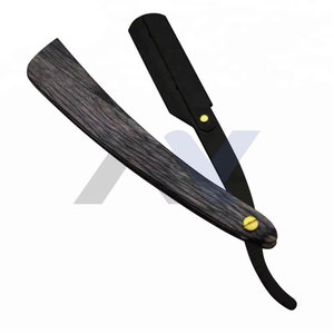 Rasoirs de barbier pliants à lame droite en acier de qualité supérieure, couteau de rasage avec manche en alliage métallique, personnalisable, en acier inoxydable simple - Product Image 1